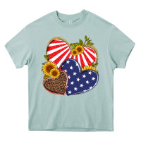 Arona america heart and sunflower Heavy Core Tee - Artiststas
