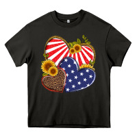 Asphalt america heart and sunflower Heavy Core Tee - Artiststas
