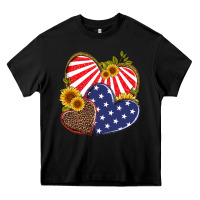Black america heart and sunflower Heavy Core Tee - Artiststas