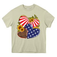 Mossy america heart and sunflower Heavy Core Tee - Artiststas