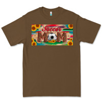 Cacao soccer mom with ball and sunflower and serape licanse plate Premium Tee - Artiststas