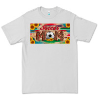 Dove Grey soccer mom with ball and sunflower and serape licanse plate Premium Tee - Artiststas