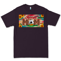 Plum soccer mom with ball and sunflower and serape licanse plate Premium Tee - Artiststas