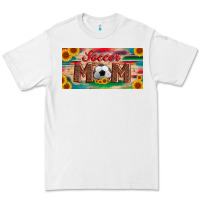 Soccer Mom With Ball And Sunflower And Serape Licanse Plate Premium Tee | Teevron