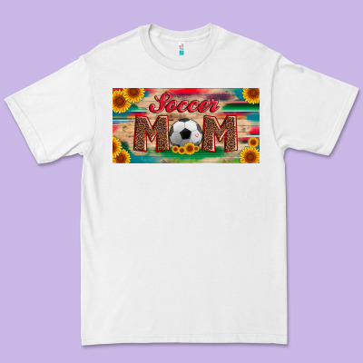 Soccer Mom With Ball And Sunflower And Serape Licanse Plate Premium Tee Designed By Artiststas