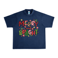 Navy merry and bright Urban Heavy Tee - MaliasSmallBusiness