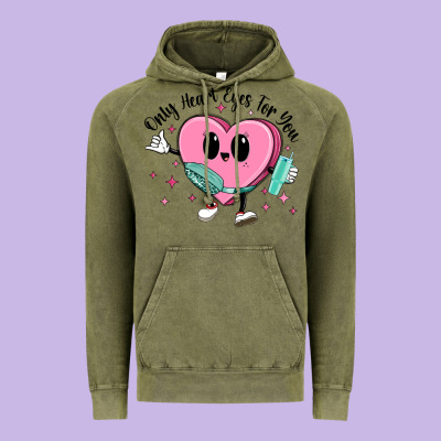 Only Heart Eyes For You Vintage Hoodie Designed By Maliassmallbusiness