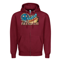 Burgundy Tastes like freedom 4th of july Zipper Hoodie - HowdyJamesFarm