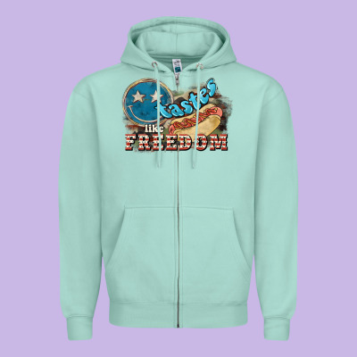 Tastes Like Freedom 4th Of July Zipper Hoodie Designed By Howdyjamesfarm