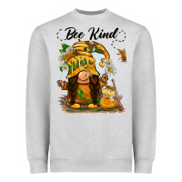 Heather Grey bee kind gnome Heavyweight Sweatshirt - BarkalooDesign