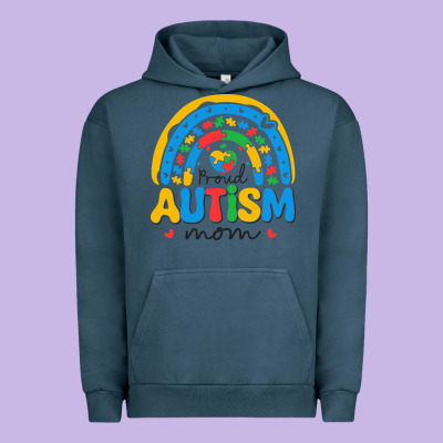 Proud Autism Mom Rainbow Urban Hoodie Designed By Cowhidedigitalart