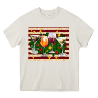 Cream Christmas cocktail Heavy Core Tee - AdoDesignShop