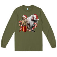 Army Green Christmas Baboon Baby And Mama Long Sleeve Tee - LillyAllenDesigns