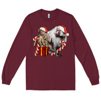 Burgundy Christmas Baboon Baby And Mama Long Sleeve Tee - LillyAllenDesigns