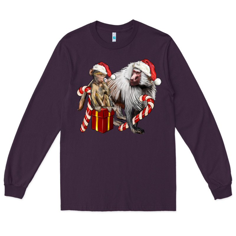 Christmas Baboon Baby And Mama Long Sleeve Tee by LillyAllenDesigns | Teevron
