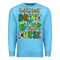 Ocean Blue St. Patrick's Safety first drink with a Nurse Premium Sweatshirt - OliviaCreatesArt