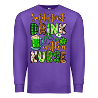 Purple St. Patrick's Safety first drink with a Nurse Premium Sweatshirt - OliviaCreatesArt