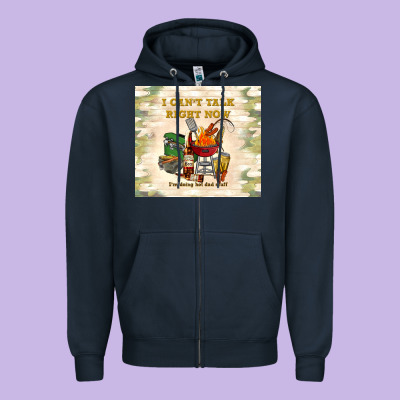 I Can't Talk Right Now Zipper Hoodie Designed By Tumblerdesignbyshophia