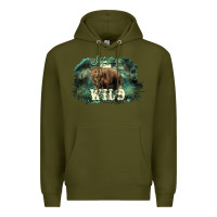 Army Green Stay wild night Grizzly Bear Premium Hoodie - HowdyJamesFarm