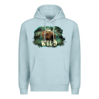 Blue Mist Stay wild night Grizzly Bear Premium Hoodie - HowdyJamesFarm