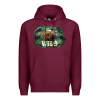 Burgundy Stay wild night Grizzly Bear Premium Hoodie - HowdyJamesFarm