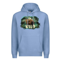 Colony Blue Stay wild night Grizzly Bear Premium Hoodie - HowdyJamesFarm