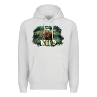 Dove Grey Stay wild night Grizzly Bear Premium Hoodie - HowdyJamesFarm