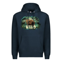 Navy Stay wild night Grizzly Bear Premium Hoodie - HowdyJamesFarm