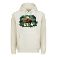 Oatmeal Heather Stay wild night Grizzly Bear Premium Hoodie - HowdyJamesFarm