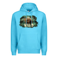 Ocean Blue Stay wild night Grizzly Bear Premium Hoodie - HowdyJamesFarm