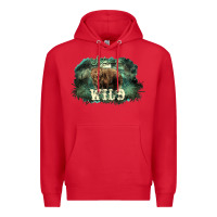 Red Stay wild night Grizzly Bear Premium Hoodie - HowdyJamesFarm