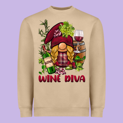 Vine Diva  Gnome Heavyweight Sweatshirt Designed By Barkaloodesign