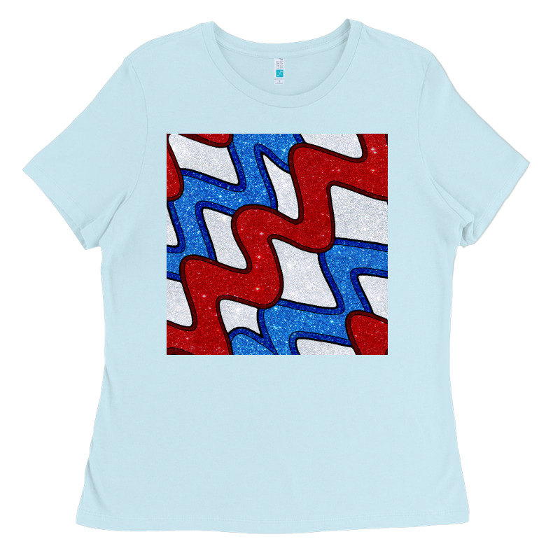 Glitter 4th Of July Seamless Pattern Ladies Tee by BundleAndBundleShop | Teevron