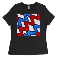 Black Glitter 4th Of July Seamless Pattern Ladies Tee - BundleAndBundleShop