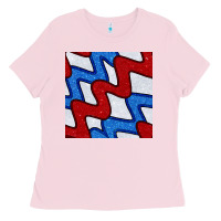 Bubblegum Pink Glitter 4th Of July Seamless Pattern Ladies Tee - BundleAndBundleShop