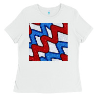White Glitter 4th Of July Seamless Pattern Ladies Tee - BundleAndBundleShop