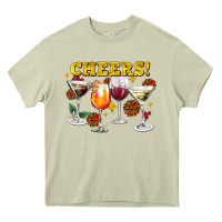 Mossy Cheers Christmas Coctail Heavy Core Tee - AdoDesignShop