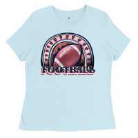 Baby Blue football rainbow Ladies Tee - JahusDesignShop