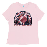 Bubblegum Pink football rainbow Ladies Tee - JahusDesignShop