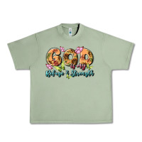 Oil Green god is my refuge and strength Urban Heavy Tee - MaliasSmallBusiness