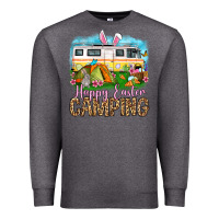 Charcoal Heather Happy Easter camping Premium Sweatshirt - OliviaCreatesArt