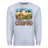 Heather Grey Happy Easter camping Premium Sweatshirt - OliviaCreatesArt