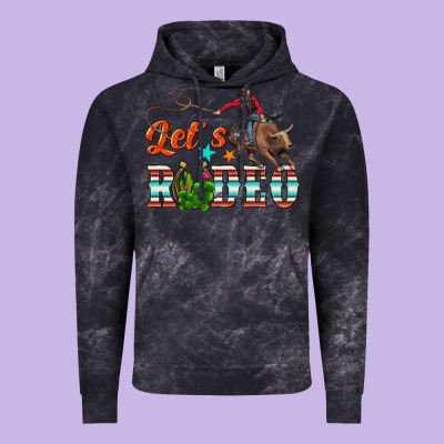 Lets Rodeo Vintage Hoodie Designed By Nancycooperartshop