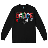 Black Office Squad Christmas Long Sleeve Tee - LillyAllenDesigns