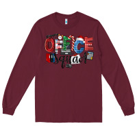 Burgundy Office Squad Christmas Long Sleeve Tee - LillyAllenDesigns