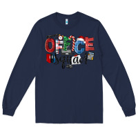 Navy Office Squad Christmas Long Sleeve Tee - LillyAllenDesigns