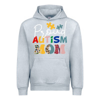 Heather Grey Proud Autism Mom Leopard Pattern Design Autism Awa Urban Hoodie - CowhideDigitalArt