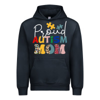 Navy Proud Autism Mom Leopard Pattern Design Autism Awa Urban Hoodie - CowhideDigitalArt