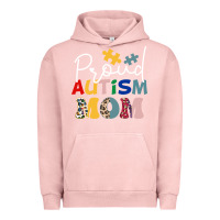 Pigment Salmon Proud Autism Mom Leopard Pattern Design Autism Awa Urban Hoodie - CowhideDigitalArt