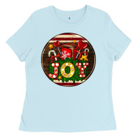 Baby Blue Christmas joy and hot chocolate Ladies Tee - AdoDesignShop